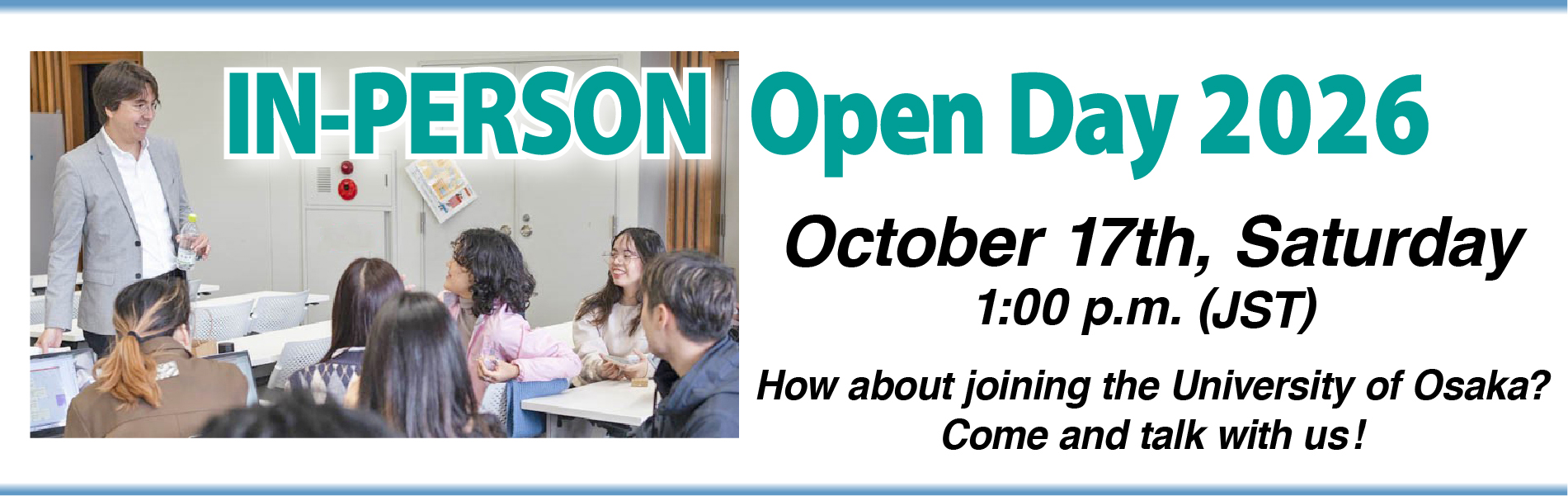 IN-PERSON Open Day 2026 on October 17th